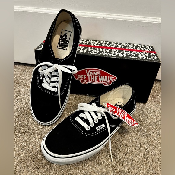 Vans Other - NWT Vans Authentic Black Lace Up Canvas Sneakers Men’s Size 8 and Women’s 9.5